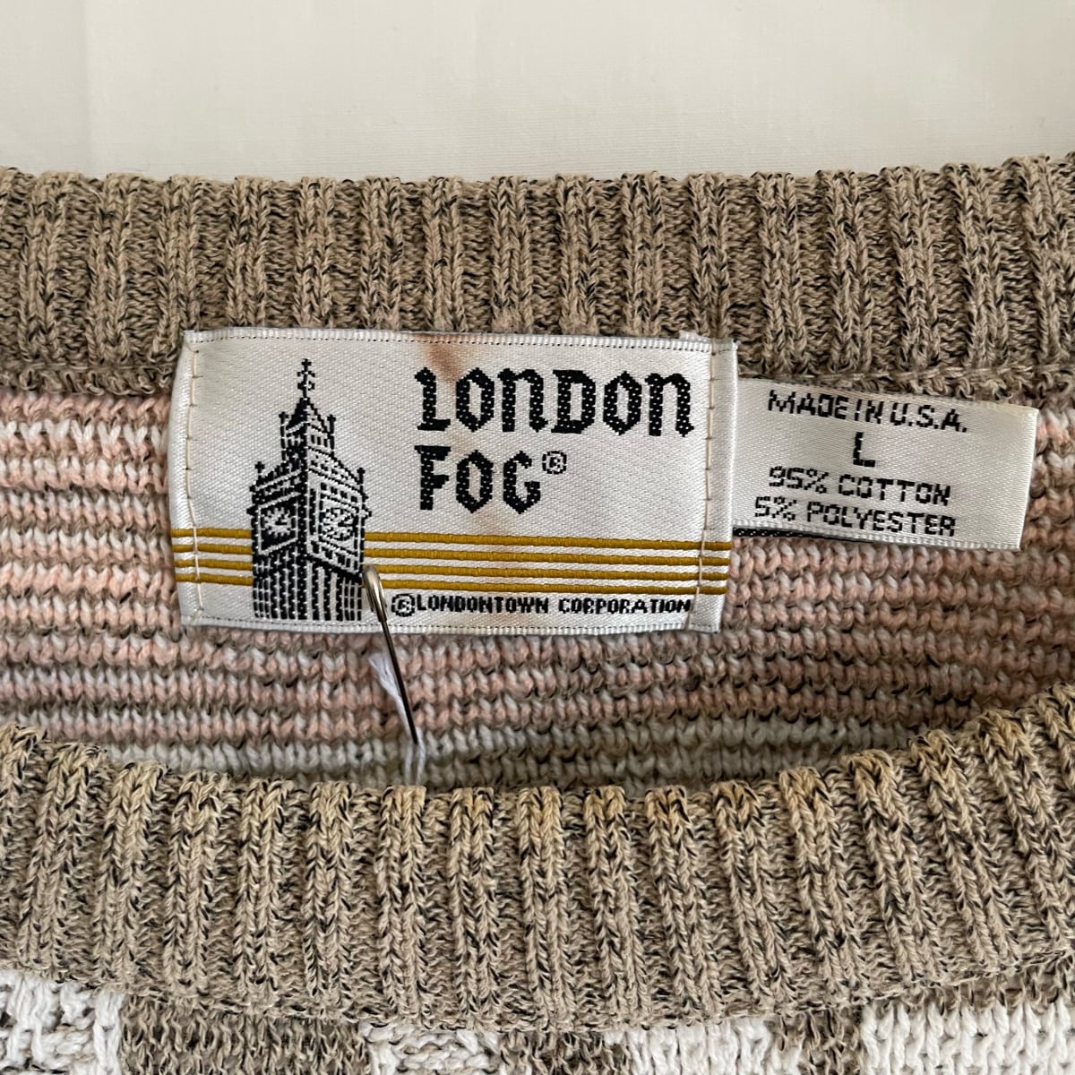 ロンドンフォグ LONDON FOG ウールニットセーター USA製 メンズXL /eaa353672