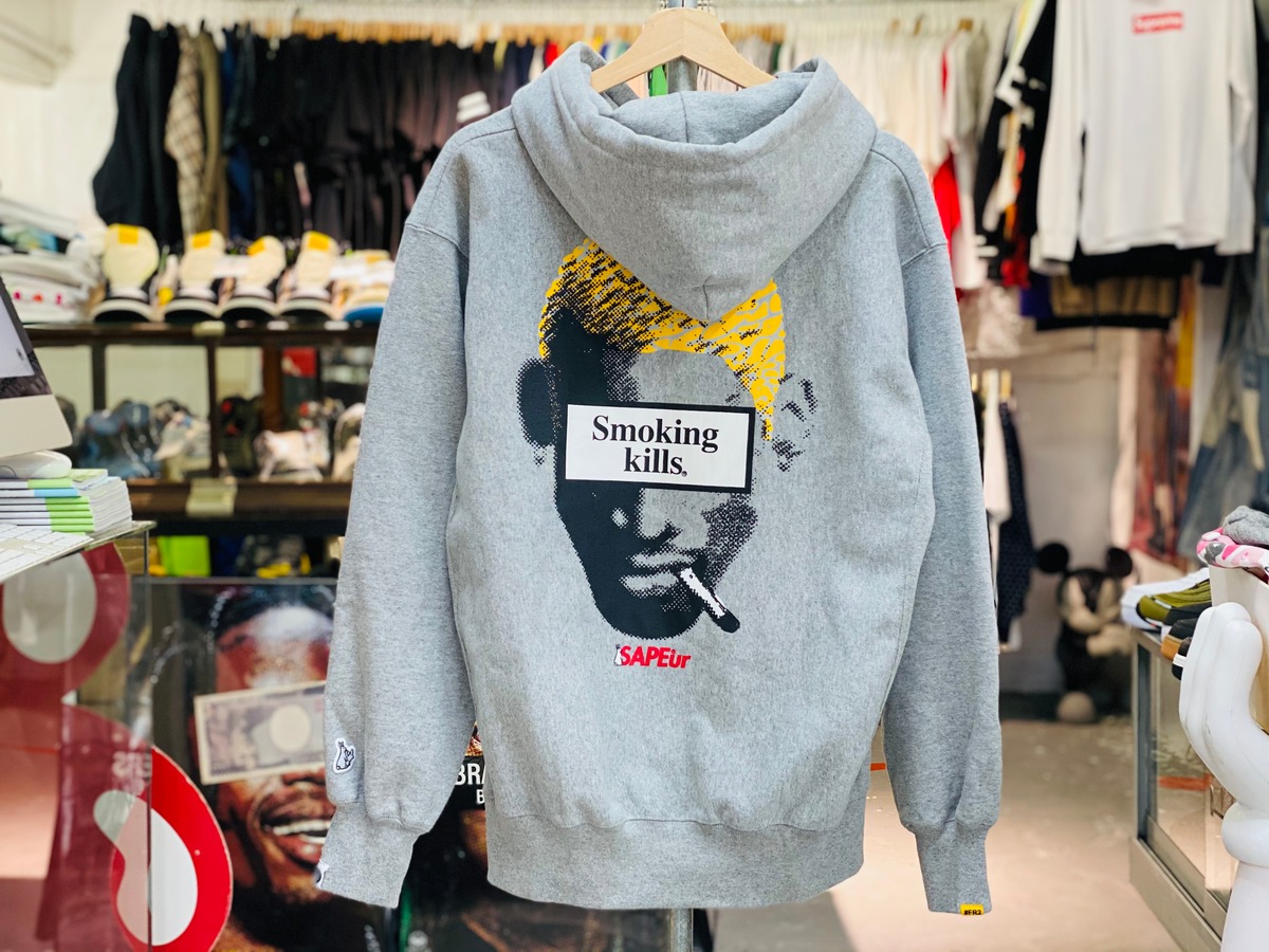 SAPEur 20AW × FR2 SMOKING KILLS HEAD HOODIE MEDIUM GREY 110KKB3262  