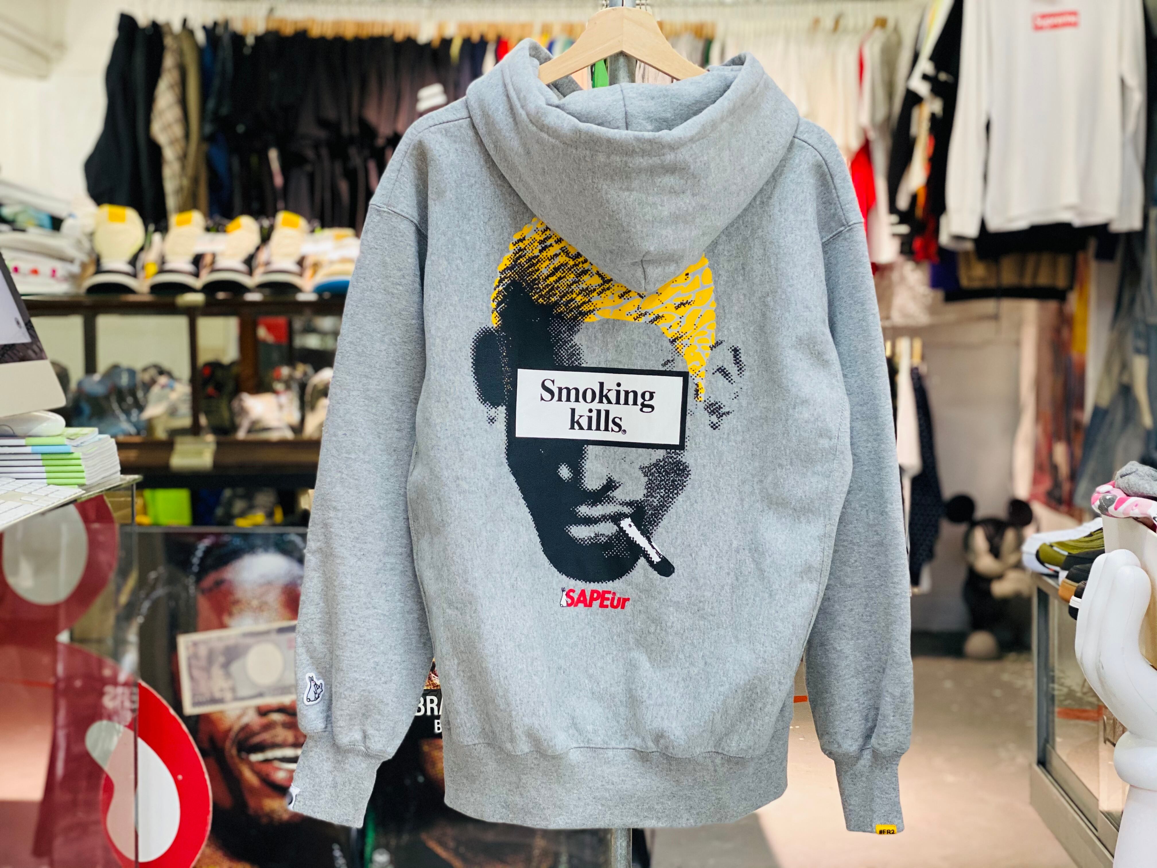 SAPEur 20AW × FR2 SMOKING KILLS HEAD HOODIE MEDIUM GREY 110KKB3262  