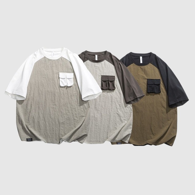 バイカラーラグランTシャツ H2814