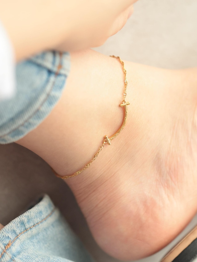 【 screw 】 316L hawaiian Tbar anklet  #a08