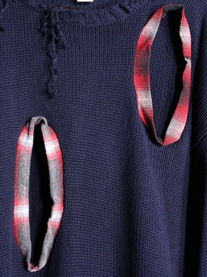 REMAKE / ”random dots” × ”boro” custom cotton knit
