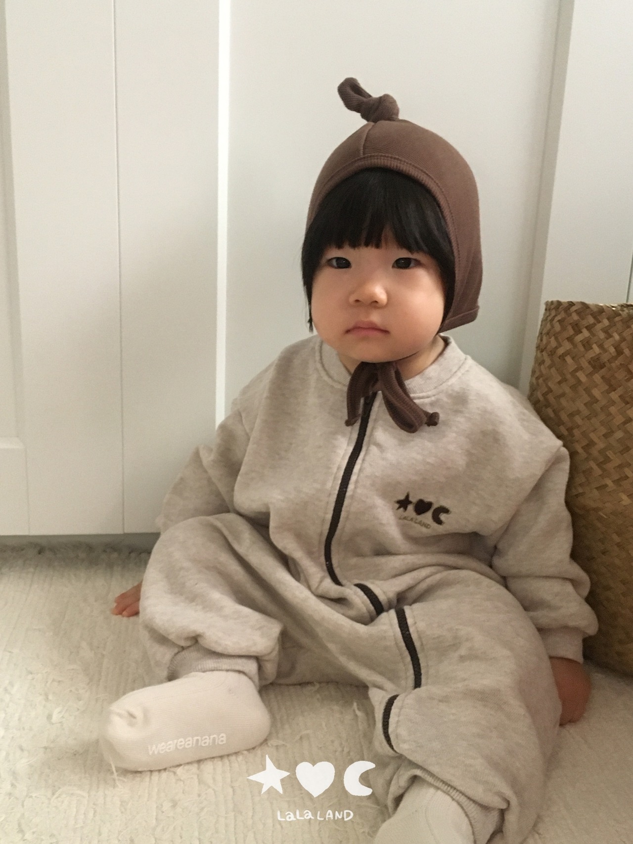 韓国子供服 / LALALAND / 26Autumn / ベベ 裏毛 ジップアップロンパース / 秋服 / ベビー *6M~18M*