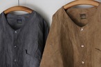 乘鞍印　綿麻ダボシャツ【柿渋染】