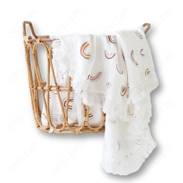 ブランケット おくるみ レインボー