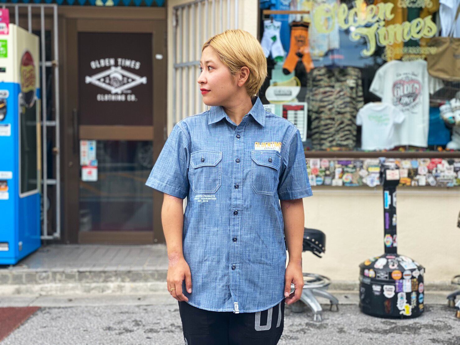 T/C CHAMBRAY WORK SHIRT | OLDENTIMES OKINAWA