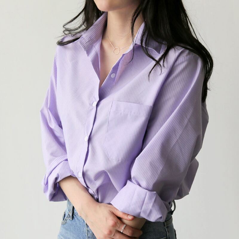 無地 襟付きシャツ