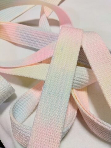 1m♪25㎜幅☆ゆめかわ♪手染めアクリルテープ☆パステルレインボー  