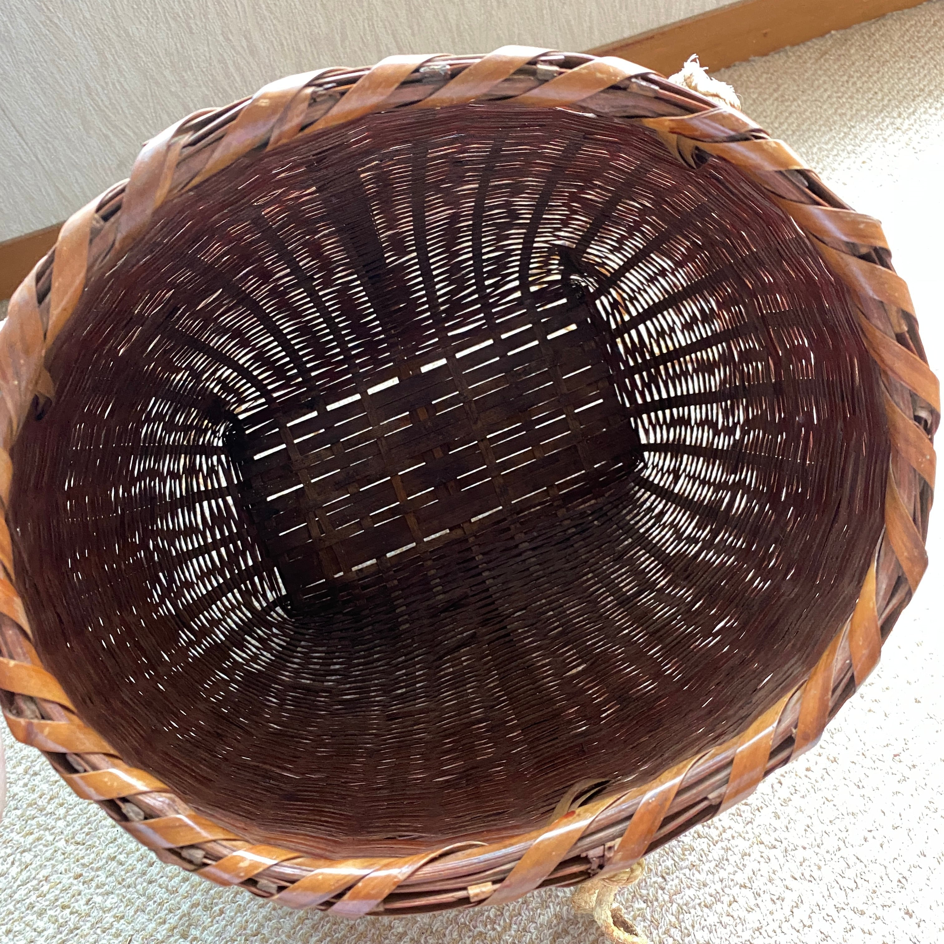 アンティーク びく型背負籠 花入れ | 滝本茣蓙店