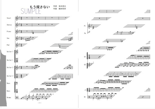楽譜【ZARD】もう探さない【バンドスコア】