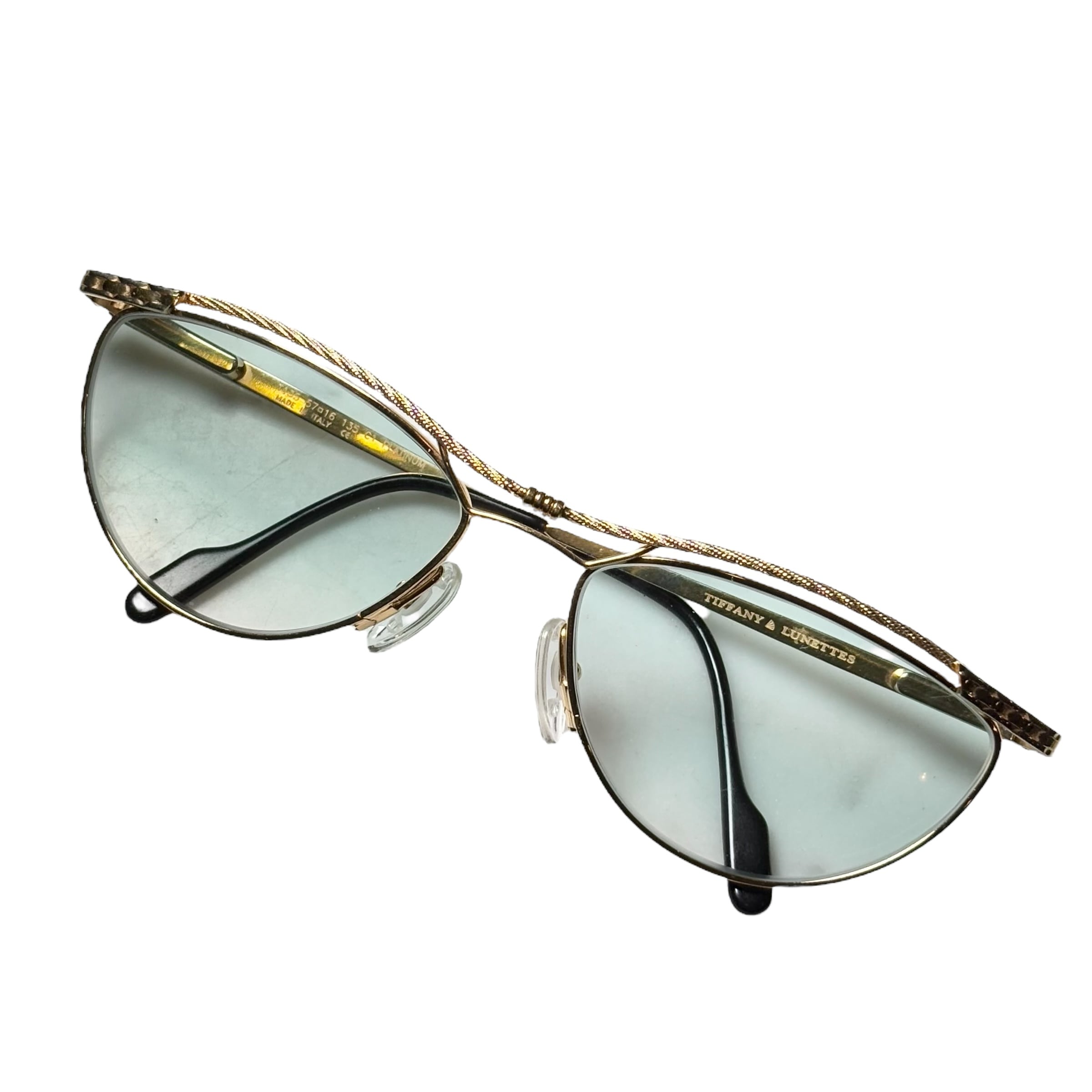 vintage TIFFANY LUNETTES twisted double bridge sunglasses “T135