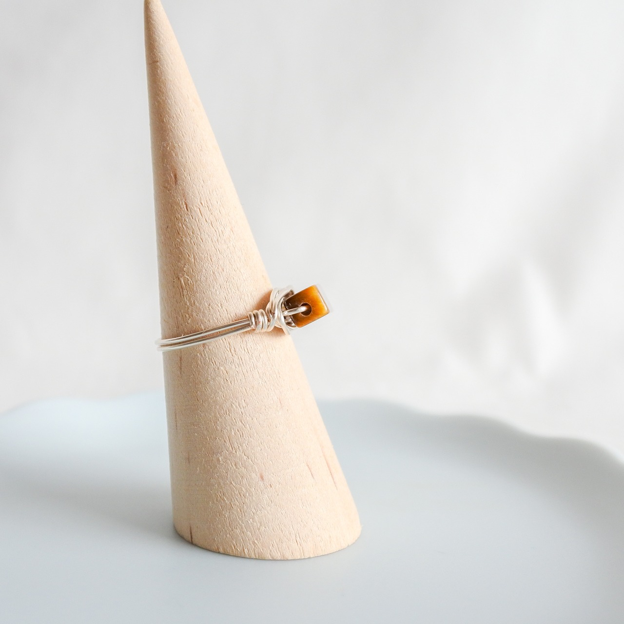 タイガーアイ　ほそながい　シルバーの指輪