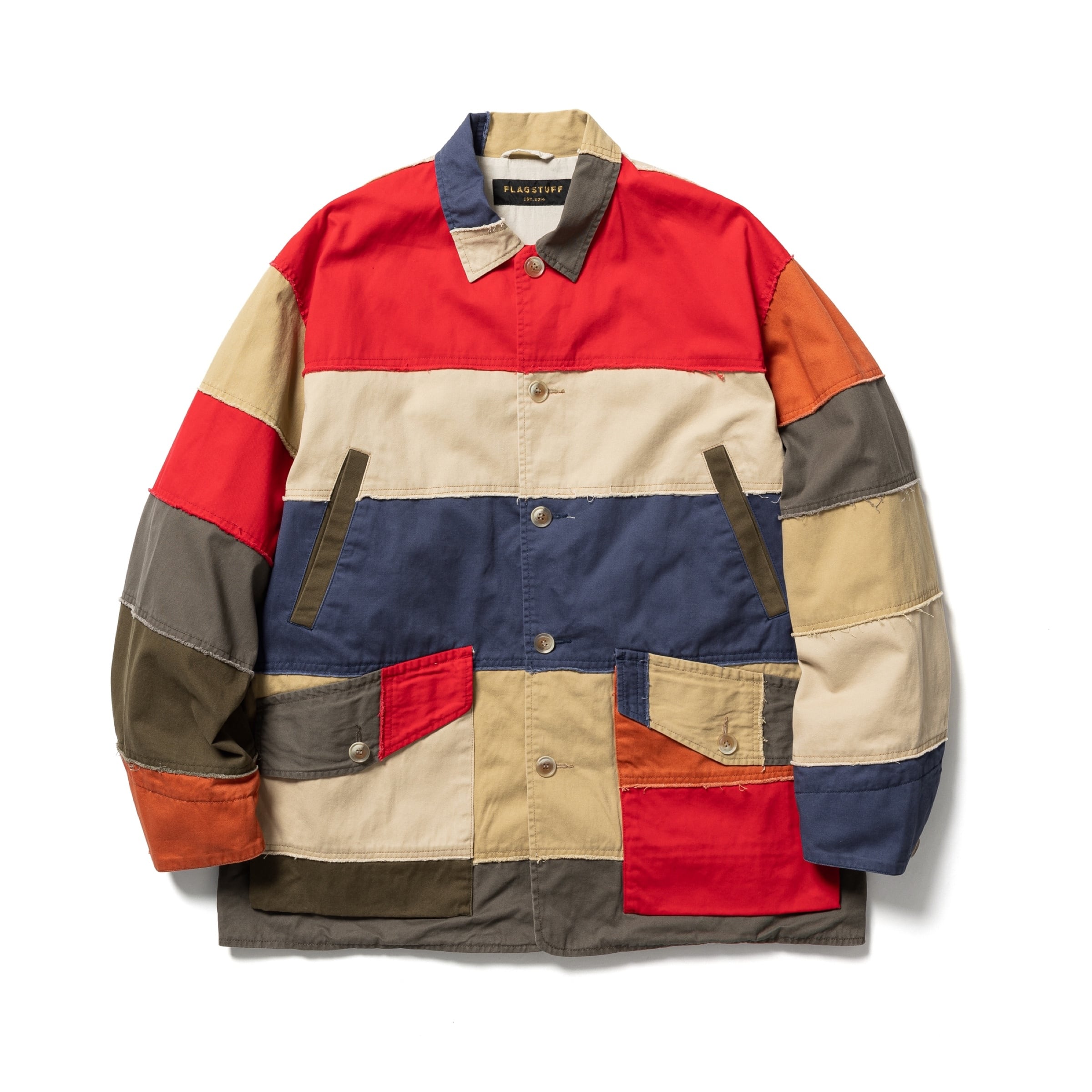 F-LAGSTUF-F PATCH WORK SAFARI JACKET (MULTI) | HEIGHTS F-LAGSTUF-F PATCH WORK SAFARI JACKET (MULTI) | HEIGHTS