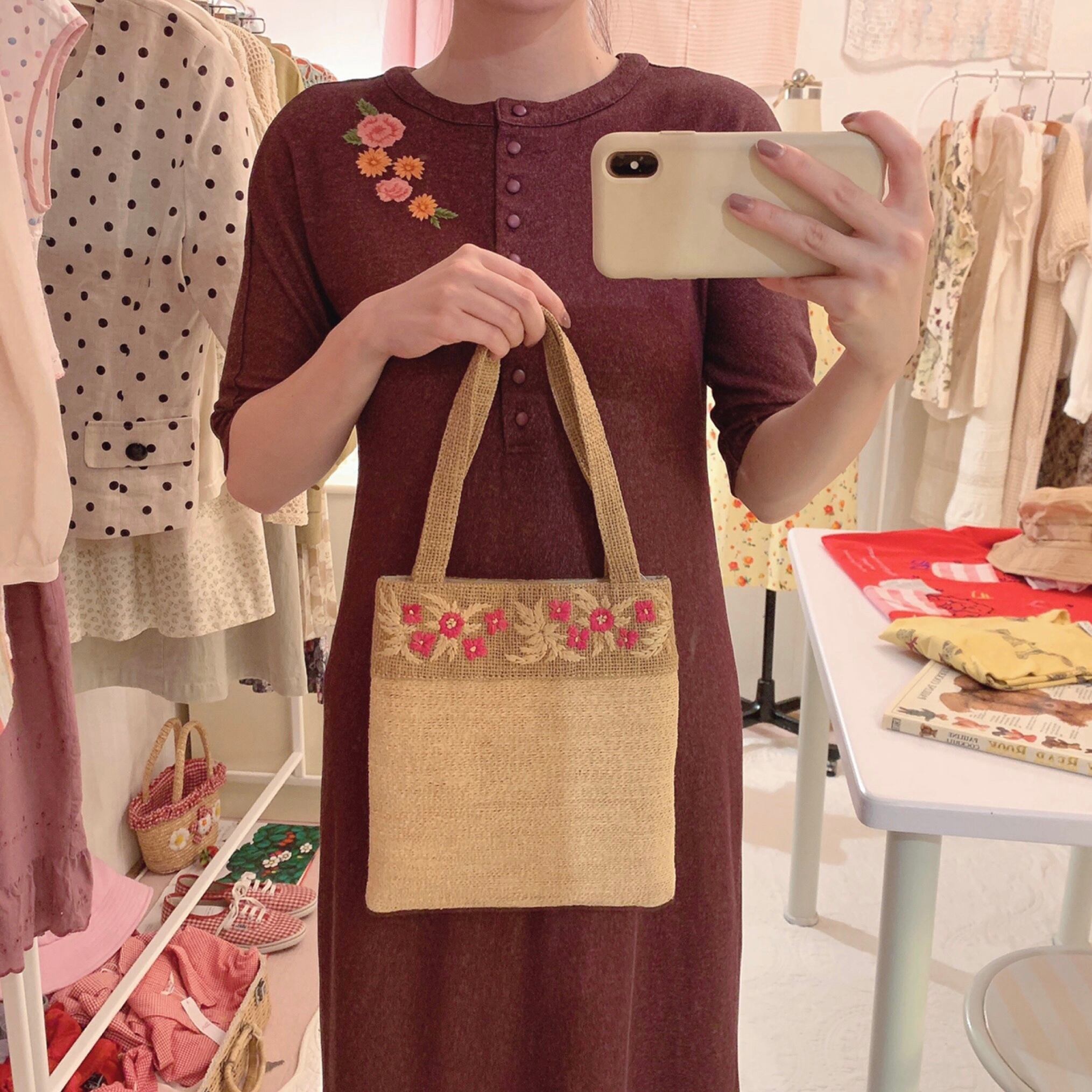 mini square basket bag