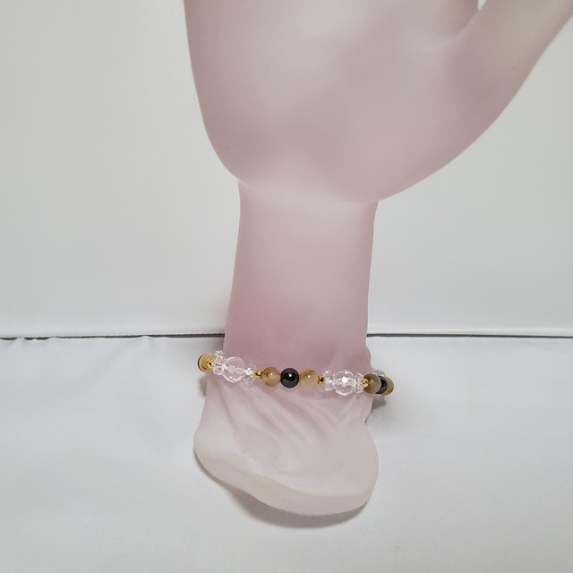 ★浪費防止*金運アップ*ルチルクォーツ*ヘマタイト*パワーストーンブレスレット*お守り　bracelet02