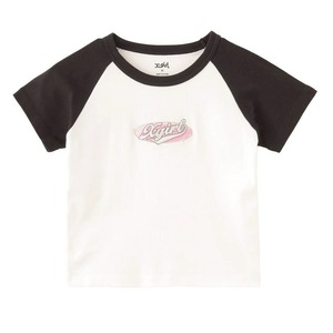 【X-girl】OVAL LOGO EMBROIDERY RAGLAN S/S BABY TEE / BLACK【エックスガール】