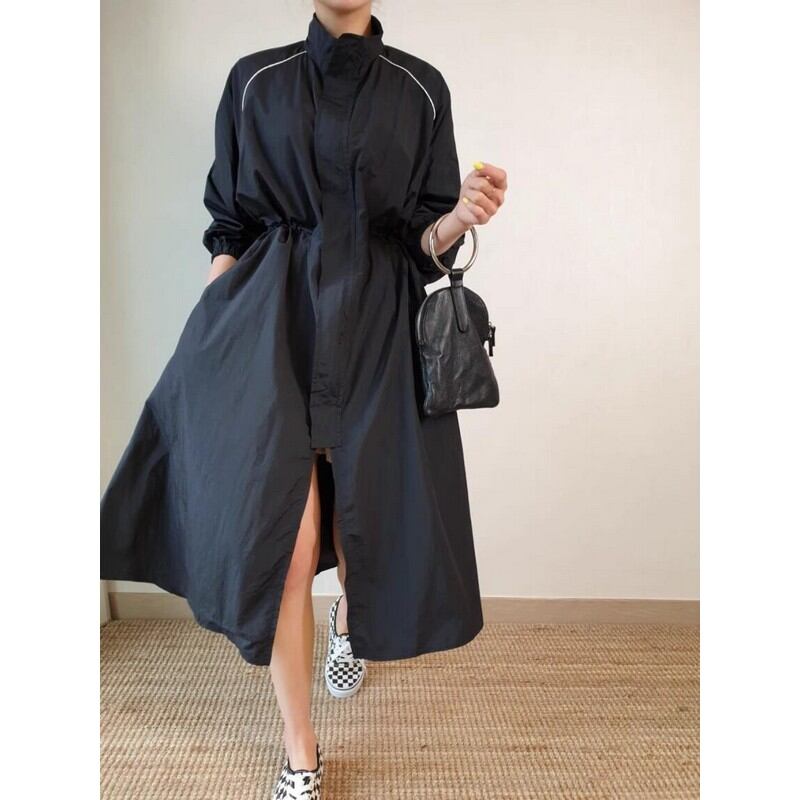 high waist windbreaker dress W00011