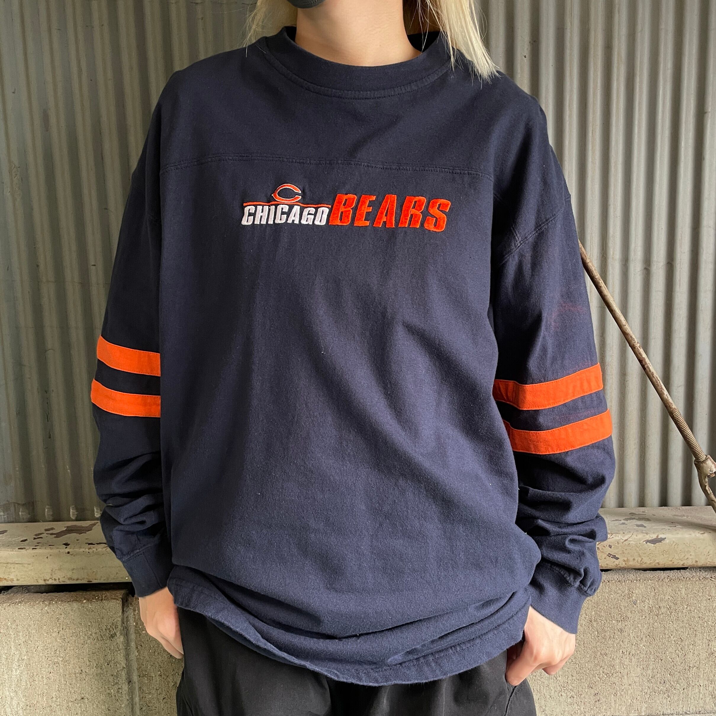 NFL CHICAGO BEARS シカゴベアーズ チーム ロゴ刺繍 ロングTシャツ