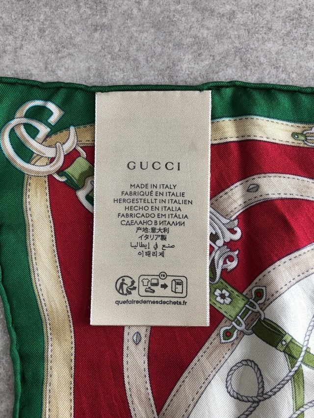 GUCCI グッチ スカーフ グリーン シルク 総柄 vintage ヴィンテージ オールド j8dbd8
