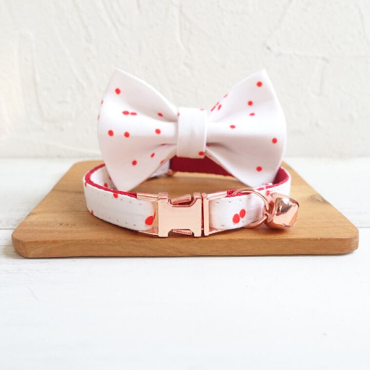 おなまえ猫首輪【ホワイトレッド×インクスプラッシュ】