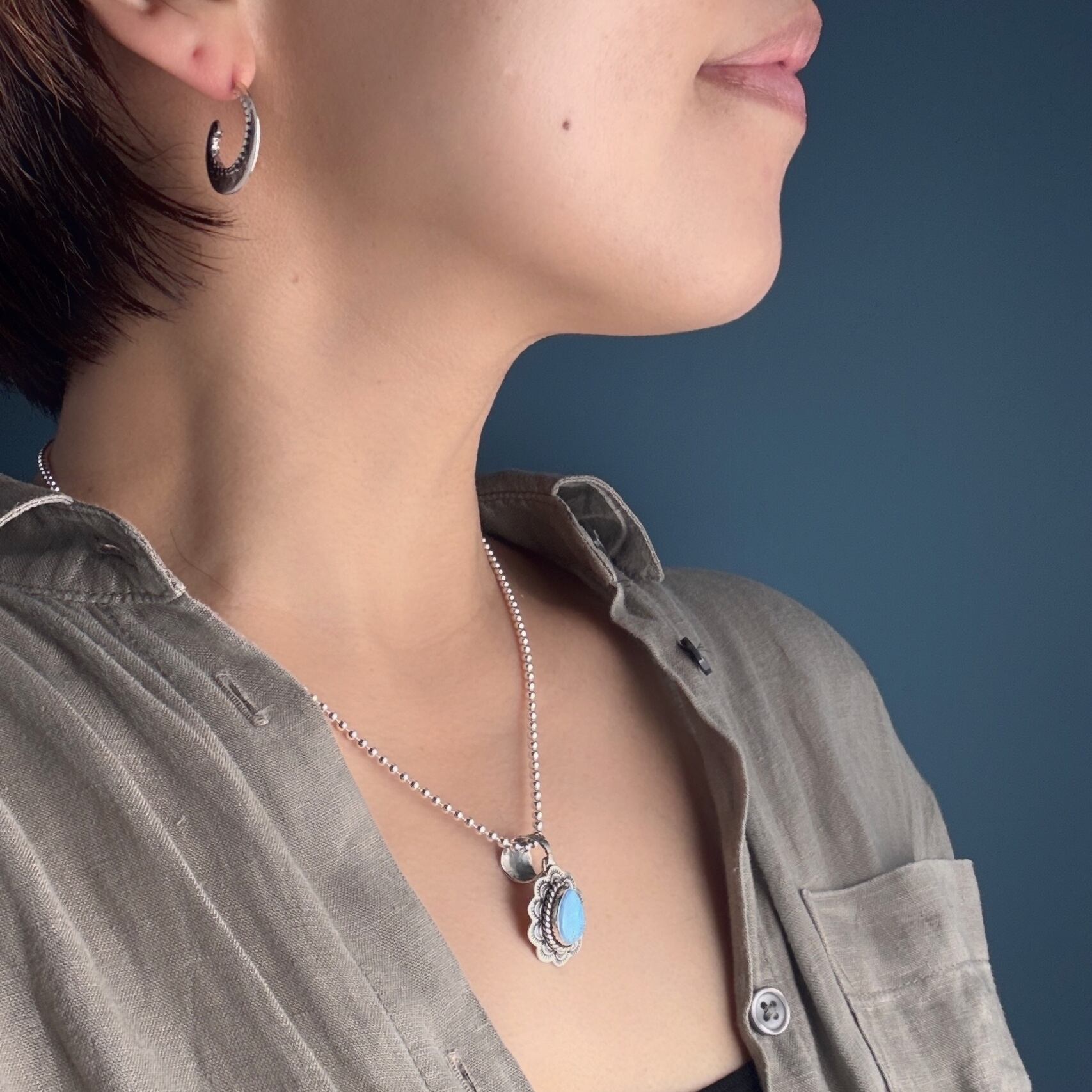 【RB作】INDIAN JEWELRY シルバー×ターコイズ ペンダントトップ RB作】INDIAN JEWELRY シルバー×ターコイズ ペンダントトップ