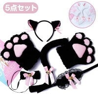 ハロウィン　猫耳カチューシャ チョーカー　黒 2点セット　リボン　鈴付き 楽天市場】【2点セット】猫耳 カチューシャ コスプレ チョーカー