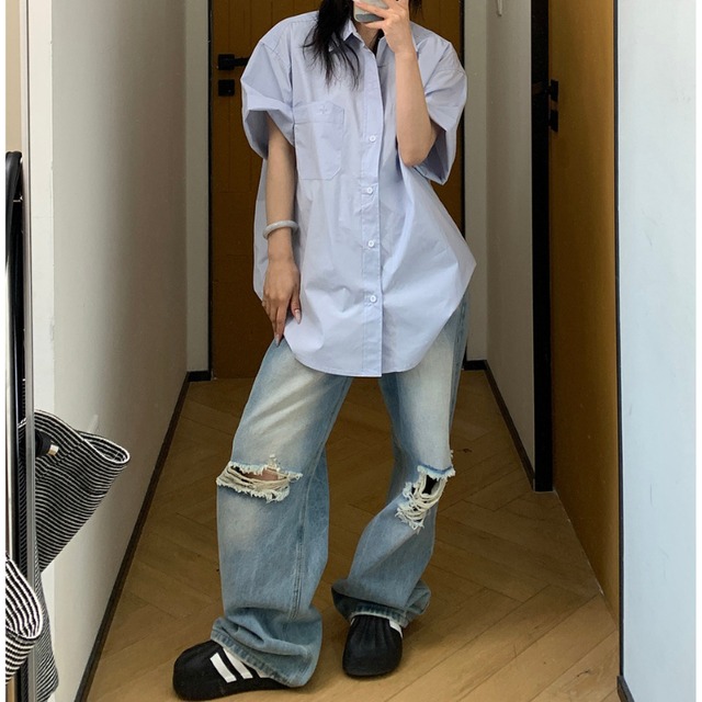 simple pocket short-sleeve shirt　シンプルポケット半袖シャツ　J2057