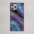 iPhoneケース シェル 貝殻模様｜パープルブルーの幻想的シェル柄プリント SHELL005-1