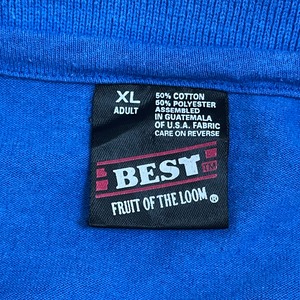 【FRUIT OF THE LOOM】90s ポロシャツ ナックスビル動物園 袖ロゴ ワンポイント XL ビッグサイズ ブルー US古着