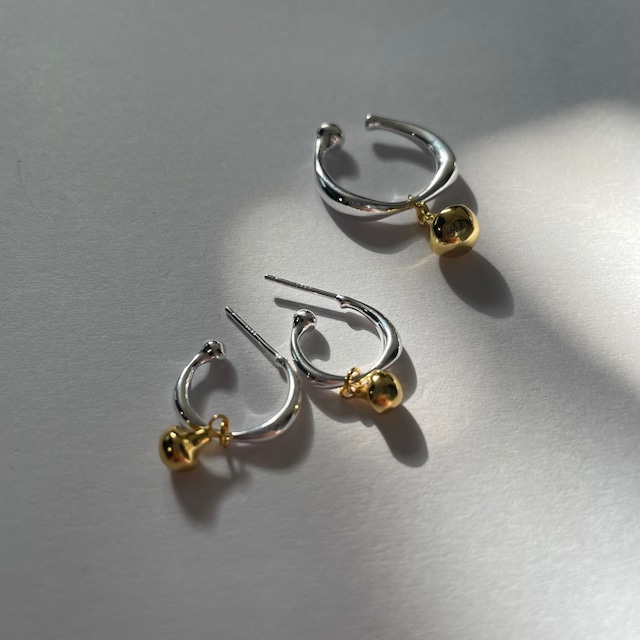 silver925 two tone ring pierce（ピアス／シルバーピアス／シルバーリング／イヤーカフ）