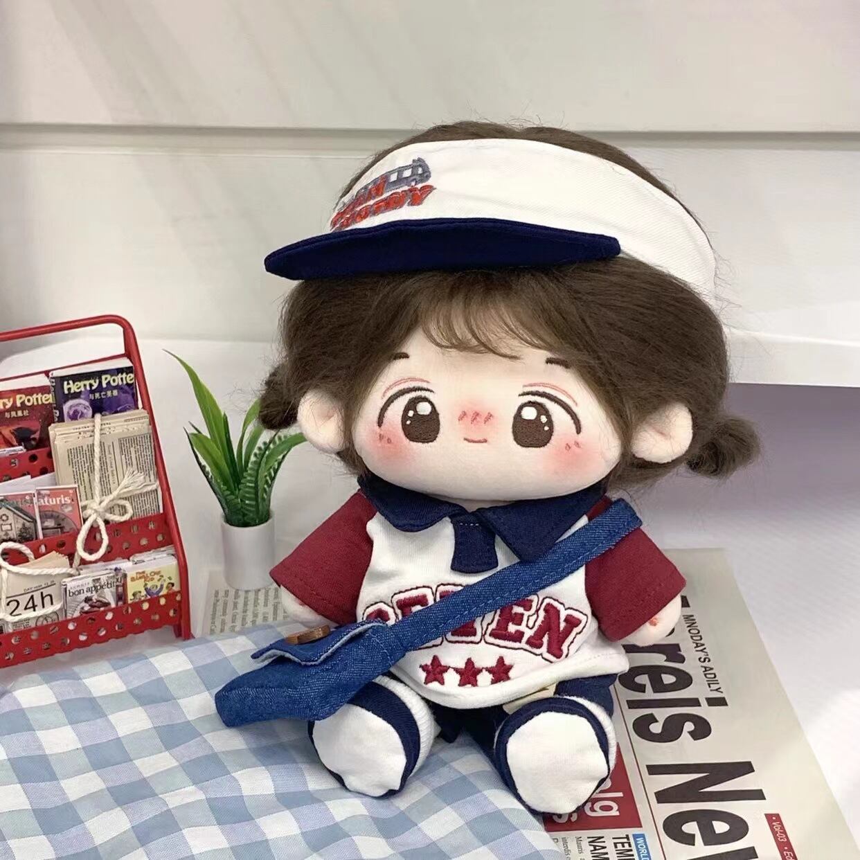 20cmぬいぐるみ用 スポーティー トップス＋パンツ＋靴下＋バッグ＋帽子