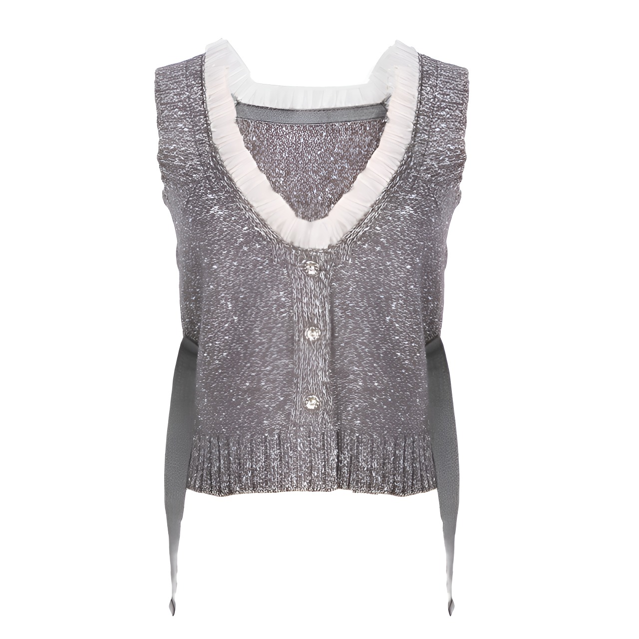 French lady style bow knit vest【H00046】