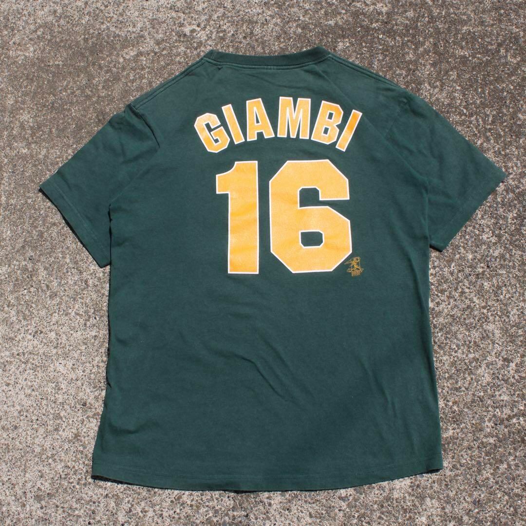 【Lサイズ】00's オークランド アスレチックス 16 ジアンビーさん 古着 Tシャツ