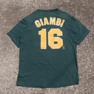 【Lサイズ】00's オークランド アスレチックス 16 ジアンビーさん 古着 Tシャツ