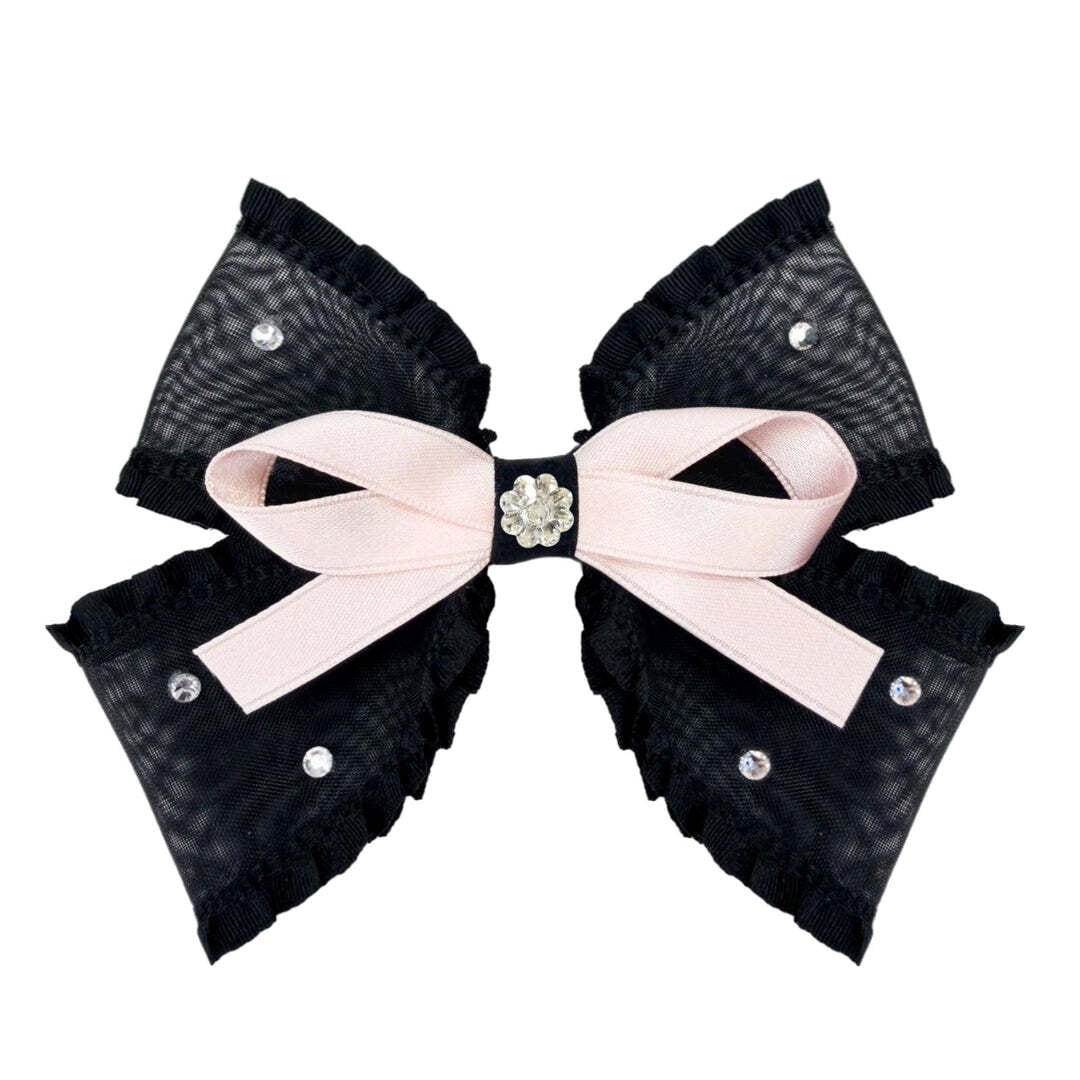 リュクスバーディー/新品未使用小花柄ワンピース/バレッタ付き 9月下旬入荷予定【Luxe birdie】ピヴォワンヌバレッタ ブラック×ピンク