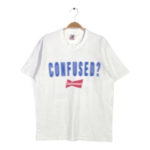90s バドワイザー USA製 ヴィンテージ Tシャツ ぼかしプリント 企業系 ビールメーカー ホワイト フルーツオブザルーム シングルステッチ サイズL 古着 BZ0519