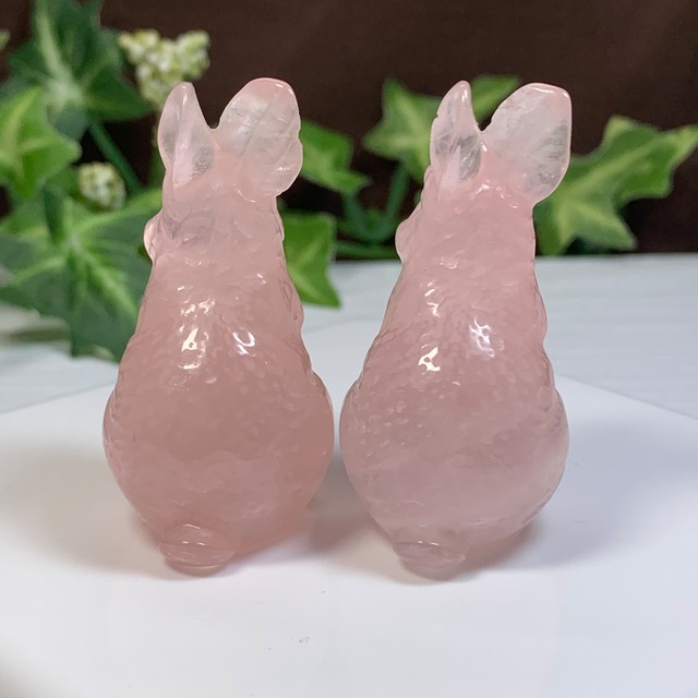 26.可愛いペアうさぎさん・ローズクォーツ