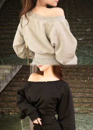 スウェットトップス【GRAY】【BLACK】