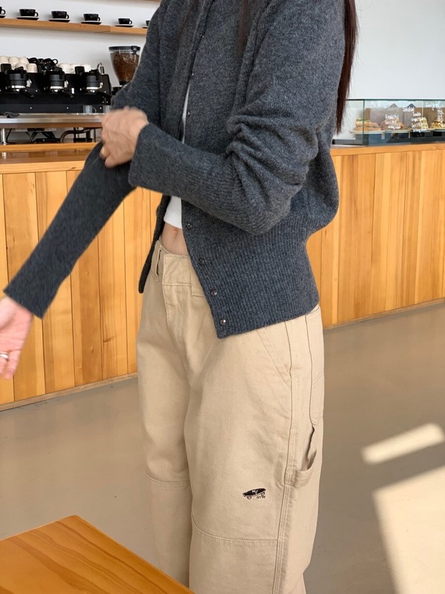 (予約) HAUS / Hidden whole garment cardigan 3color