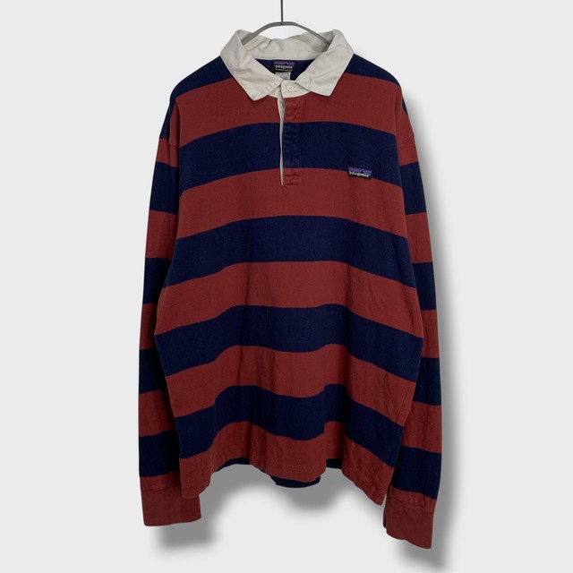 patagonia パタゴニア　ボーダー柄ラガーシャツ　太ボーダー　エンジ　XL