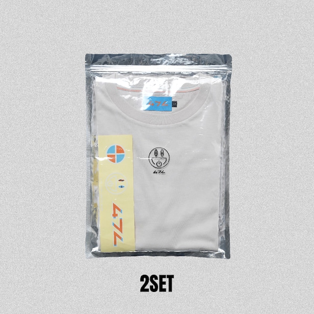 FILE_2022_1 2パックTシャツ ＋ ステッカーセット付 (SUMI BLACK×OFF WHITE)