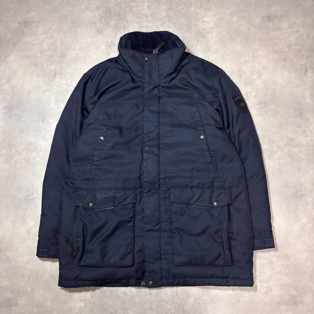 ノースフェイス ダウンジャケット 古着 マクマード 刺繍 XL 紺 16543