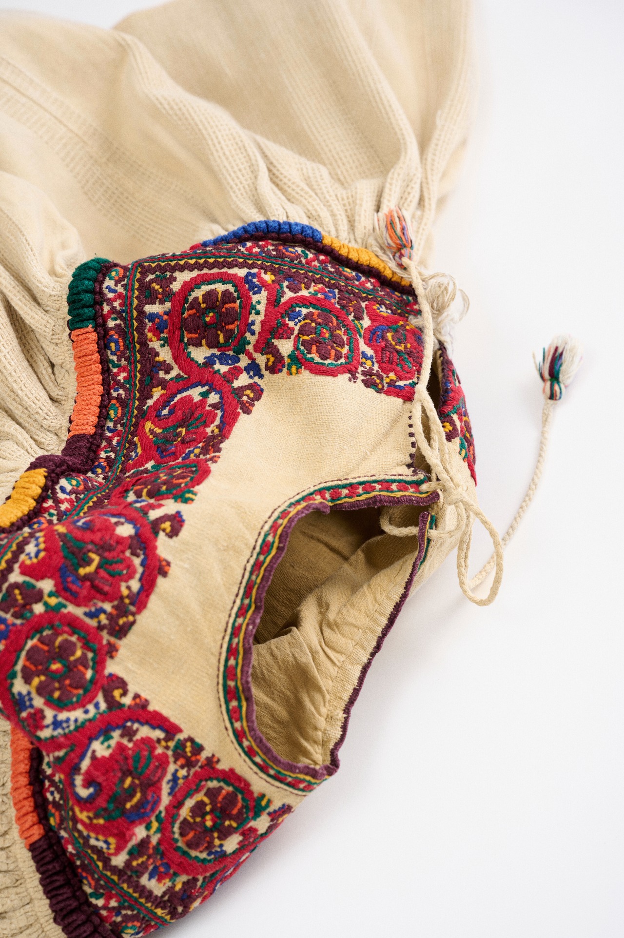 Romanian multi colored flower embroidered blouse