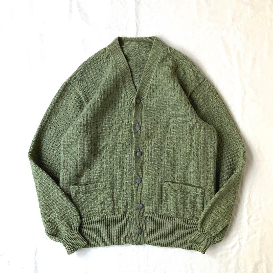 VINTAGE ヴィンテージ カーディガン ニット ミックス ウール 厚手