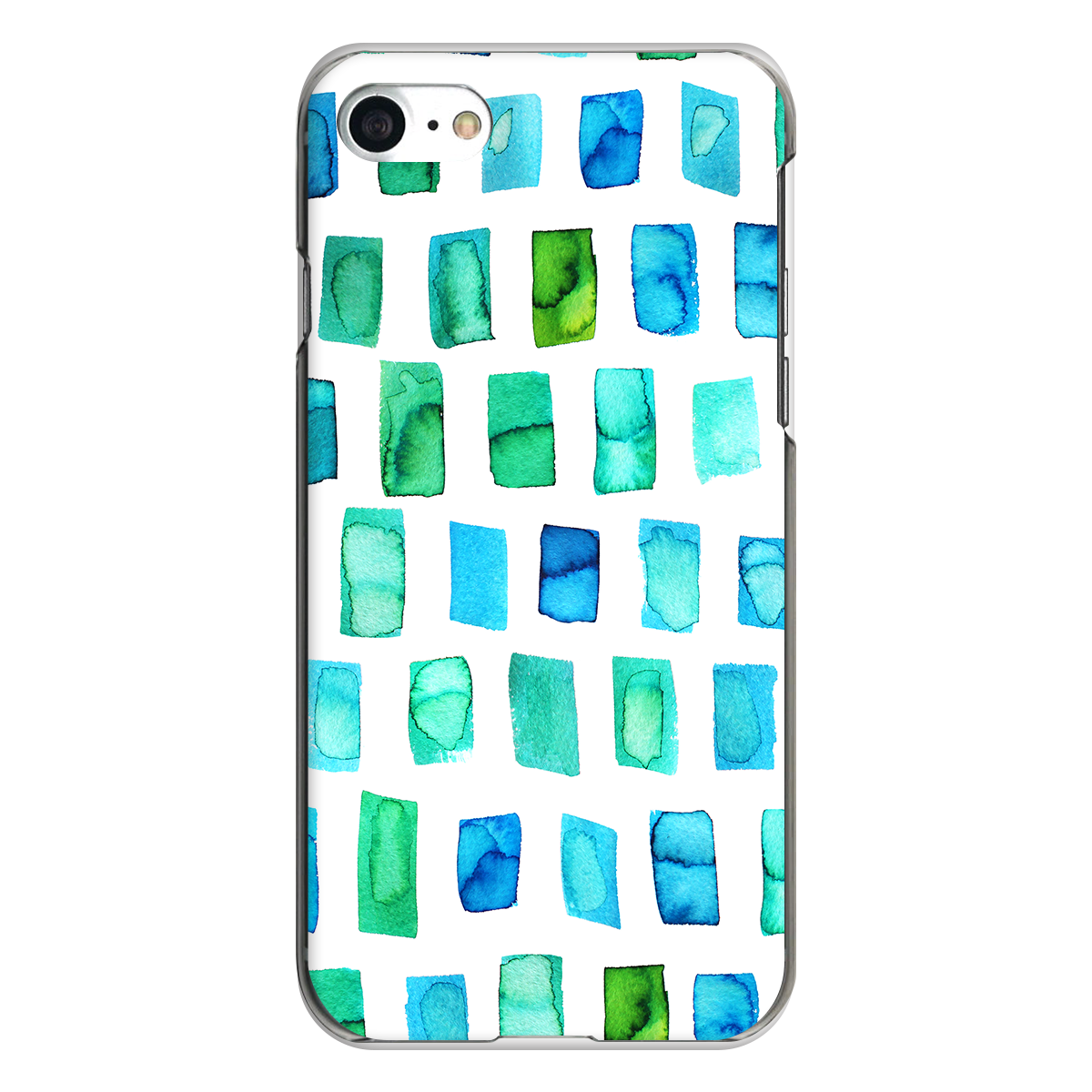 iPhone対応 スマホ ハードケース クリア 水彩01-エメラルド 冬 レトロ 【iPhone17 / iPhone16e / AQUOS / Xperia 他 iPhone / Android ほぼ全機種対応】 |patem001