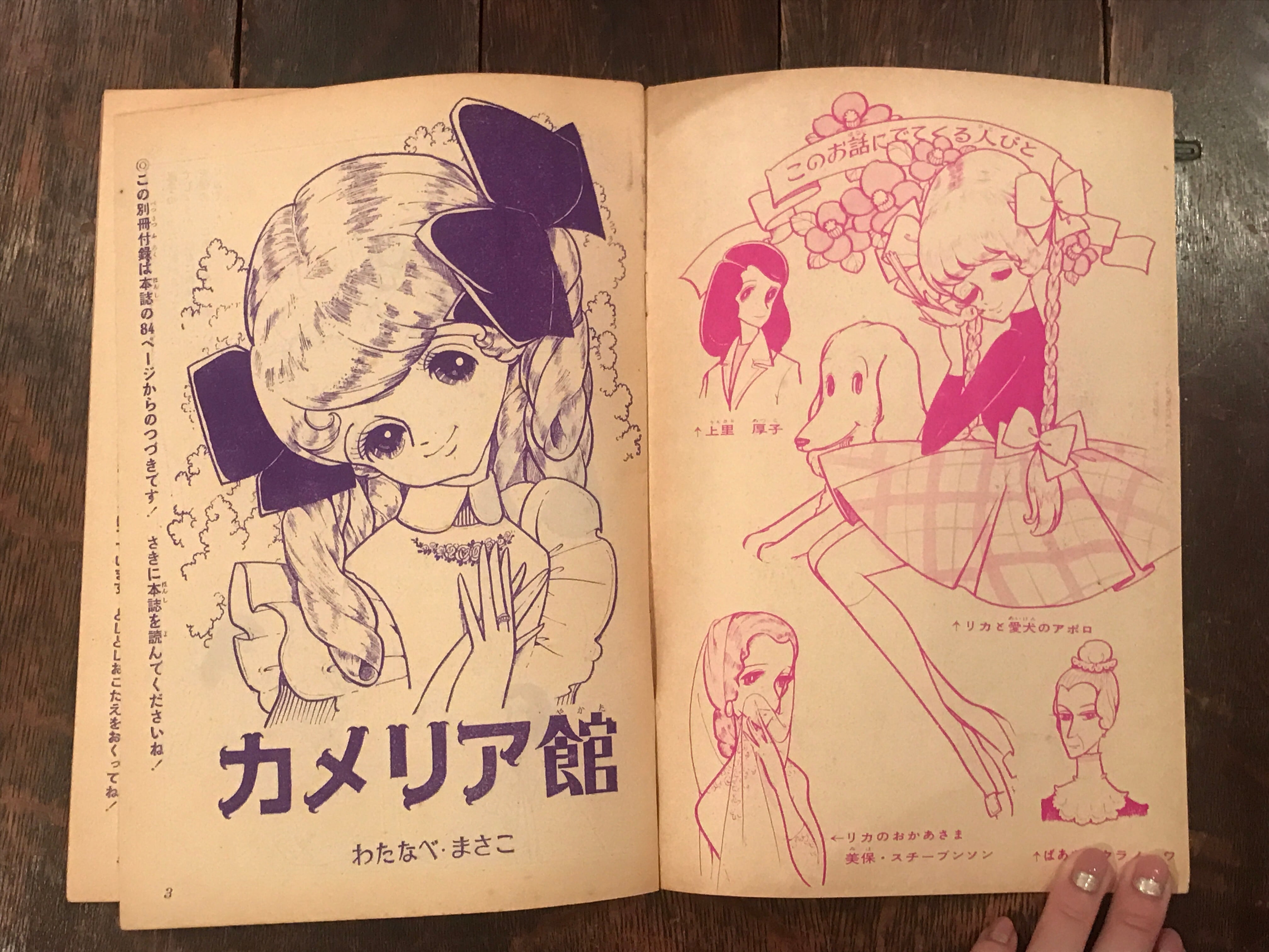 昭和38年りぼん3月号ふろく5「カメリア館」 / わたなべまさこ | PAY ID