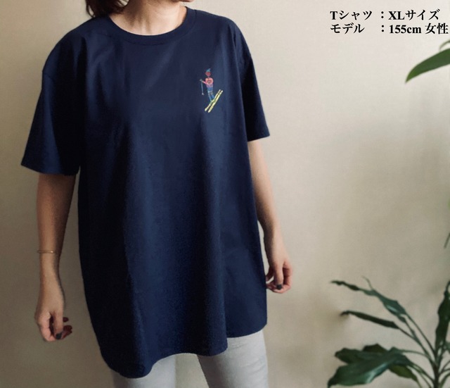 スキー Tシャツ ネイビー