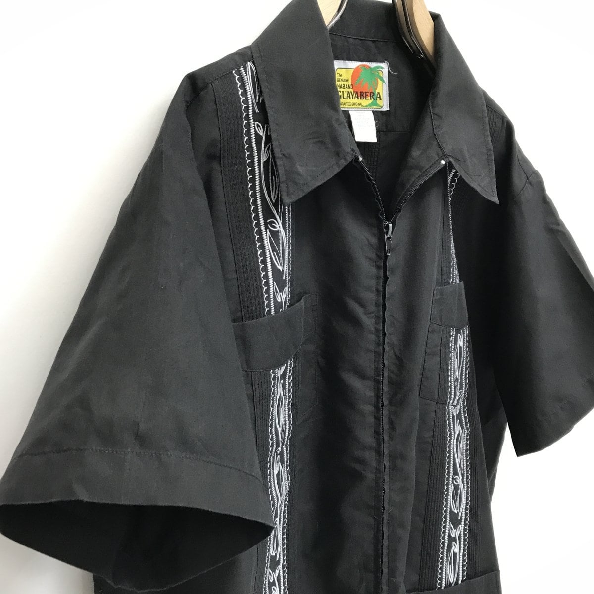 ハバンド 襟芯入り フルジップ 半袖 キューバシャツ GUAYABERA SHIRTS