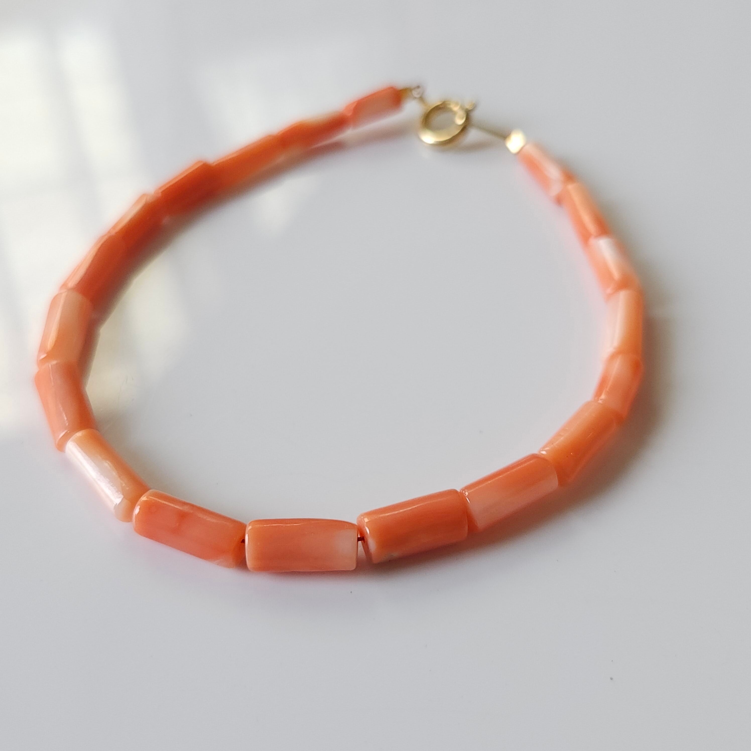 天然珊瑚ネックレス＆ブレスレットセット 虫食い珊瑚 K14 東急購入 匿名配送 天然珊瑚ネックレス＆ブレスレットセット 虫食い珊瑚 K14 東急