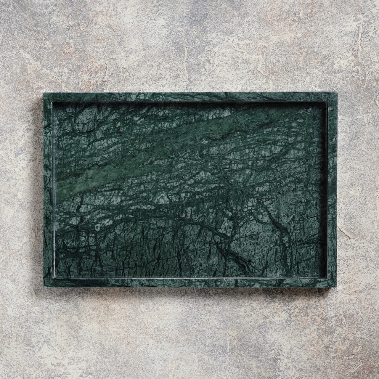 MARBLE TRAY - Indian green marble × Large